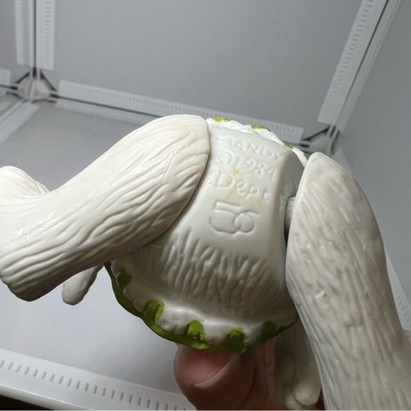 1984 Department 56 Porcelain Bisque Easter Rabbit Jointed Sit or Stand Mandy - Picture 3 of 5